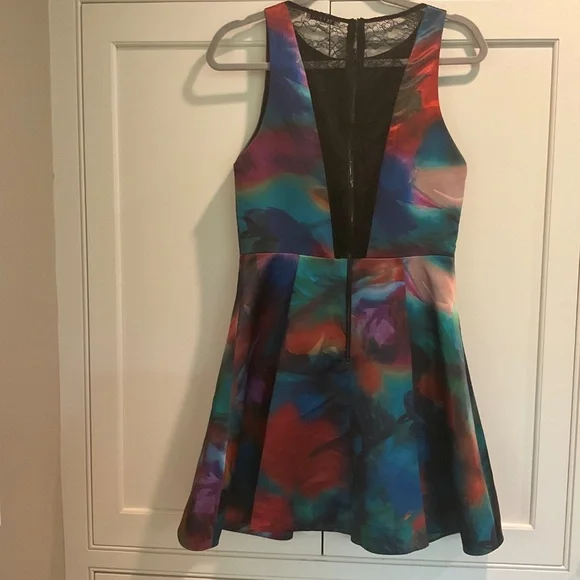 Alice & Olivia A-line Watercolor Dress Size 8 - Picture 2 of 6
